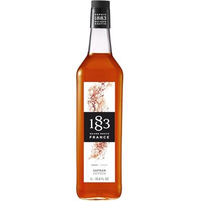 1883 MAISON ROUTIN Saffron Premium Syrup for Cocktails, Tea, Desserts Luxury Syrup 1L Glass Bottle 1883 MAISON ROUTIN Saffron Premium Syrup for Cocktails, Tea, Desserts Luxury Syrup 1L Glass Bottle