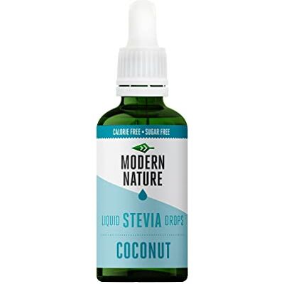 Modern Nature Coconut Flavour Drops Sugar Free Water Stevia Sweetener Sugar Free Syrup, Zero calories, Liquid stevia drops, Natural water flavouring, for protein shakes, flavoured drinks 50ml Modern Nature Coconut Flavour Drops Sugar Free Water Stevia Sweetener Sugar Free Syrup, Zero calories, Liquid stevia drops, Natural water flavouring, for protein shakes, flavoured drinks 50ml