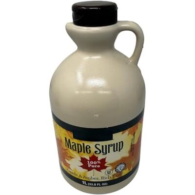 Boxed Treatz Canadian Maple Syrup – 1L Bottle – 100% Pure Grade A Amber – Natural Sweetener from Canada – No Added Sugar or Preservatives Boxed Treatz Canadian Maple Syrup – 1L Bottle – 100% Pure Grade A Amber – Natural Sweetener from Canada – No Added Sugar or Preservatives