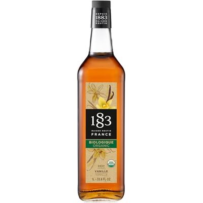 1883 MAISON ROUTIN Premium Organic Vanilla Syrup Made with Organic Cane Sugar for Coffee, Lattes & Desserts Diet Friendly 1L Glass Bottle 1883 MAISON ROUTIN Premium Organic Vanilla Syrup Made with Organic Cane Sugar for Coffee, Lattes & Desserts Diet Friendly 1L Glass Bottle
