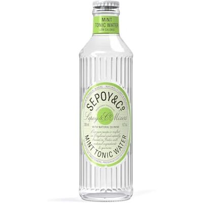 SEPOY & CO . Mint Tonic Water (Pack of 6 X 200ml) Premium Mojito Mixer Low Calorie Aerated Drink 100% Natural Ingredients SEPOY & CO . Mint Tonic Water (Pack of 6 X 200ml) Premium Mojito Mixer Low Calorie Aerated Drink 100% Natural Ingredients