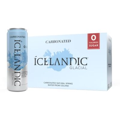 Icelandic Glacial Sparkling Water, Unflavored, 330 ml Cans, 10 Count Icelandic Glacial Sparkling Water, Unflavored, 330 ml Cans, 10 Count