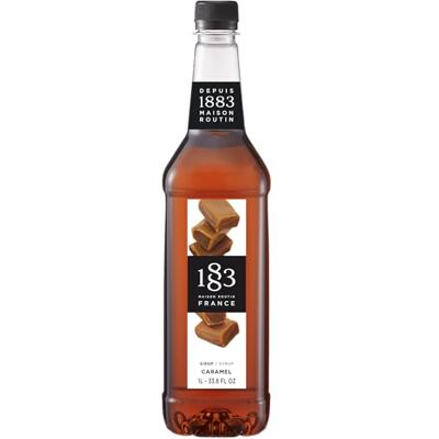 1883 MAISON ROUTIN Premium Caramel Syrup, 1 Litre PET Bottle Flavoured Syrup, For Coffee, Tea, Cocktails, Iced Drinks & Desserts, Made with Pure Cane Sugar, No Artificial Colours, Vegan 1883 MAISON ROUTIN Premium Caramel Syrup, 1 Litre PET Bottle Flavoured Syrup, For Coffee, Tea, Cocktails, Iced Drinks & Desserts, Made with Pure Cane Sugar, No Artificial Colours, Vegan