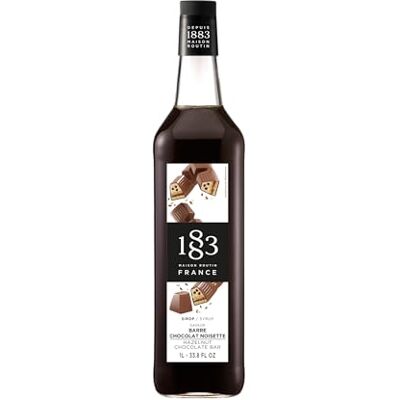 1883 MAISON ROUTIN Chocolate Hazelnut Bar Syrup, Gourmet Cocoa & Hazelnut, Made with Real Sugar Cane for Coffee, Hot Chocolate & Desserts, No Preservatives or Artificial Colours 1L Glass Bottle 1883 MAISON ROUTIN Chocolate Hazelnut Bar Syrup, Gourmet Cocoa & Hazelnut, Made with Real Sugar Cane for Coffee, Hot Chocolate & Desserts, No Preservatives or Artificial Colours 1L Glass Bottle