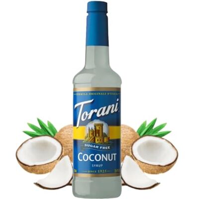 Torani Sugar Free Coffee Syrup, Coconut Flavour, 750ml Zero Calorie Drink Syrup, No Added Sugar, Barista Style for Coffee, Lattes and Iced Drinks, Vegan Friendly Torani Sugar Free Coffee Syrup, Coconut Flavour, 750ml Zero Calorie Drink Syrup, No Added Sugar, Barista Style for Coffee, Lattes and Iced Drinks, Vegan Friendly