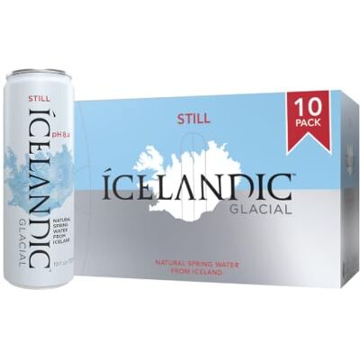 Icelandic Glacial Natural Spring Alkaline Water, 330 ml Cans, 10 Count Sparkling Water Cans Icelandic Glacial Natural Spring Alkaline Water, 330 ml Cans, 10 Count Sparkling Water Cans