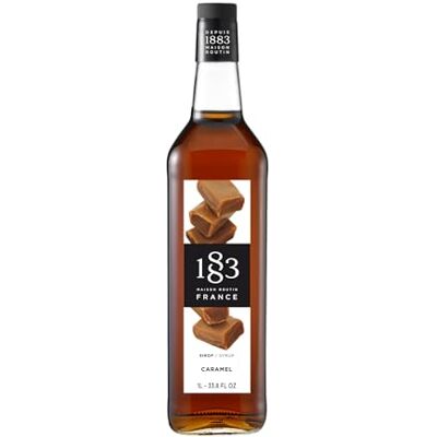 1883 MAISON ROUTIN Premium Caramel Syrup, 1 Litre Glass Bottle Flavoured Syrup, For Coffee, Tea, Cocktails, Iced Drinks & Desserts, Zero Sugar, Low Calorie, Vegan Friendly, Made in France 1883 MAISON ROUTIN Premium Caramel Syrup, 1 Litre Glass Bottle Flavoured Syrup, For Coffee, Tea, Cocktails, Iced Drinks & Desserts, Zero Sugar, Low Calorie, Vegan Friendly, Made in France