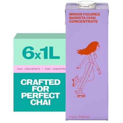 Minor Figures Barista Chai Concentrate – 100% Organic 6 x 1L Cartons Plant-Based – Slow-Brewed with organic black tea and Organic Spices Vegan – Dairy-Free – Makes 20 Chai Lattes Minor Figures Barista Chai Concentrate – 100% Organic 6 x 1L Cartons Plant-Based – Slow-Brewed with organic black tea and Organic Spices Vegan – Dairy-Free – Makes 20 Chai Lattes