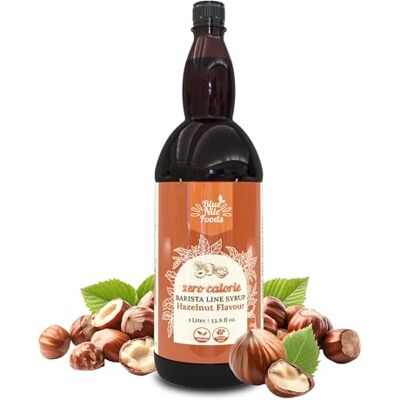 Blue Nile Foods Barista Hazelnut Coffee Syrup, Zero Sugar Syrup, Keto Friendly Coffee Gift, Calorie/Sugar Free Coffee Syrups for Coffee Drinks (Hot/Iced), 1L Blue Nile Foods Barista Hazelnut Coffee Syrup, Zero Sugar Syrup, Keto Friendly Coffee Gift, Calorie/Sugar Free Coffee Syrups for Coffee Drinks (Hot/Iced), 1L