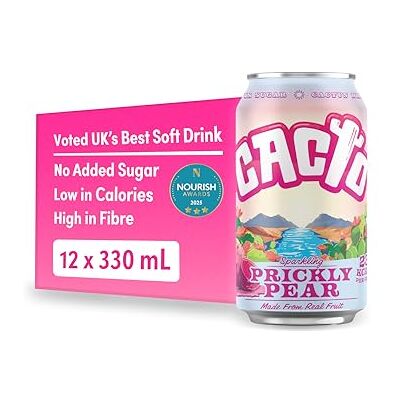 Cacto Drinks, Sparkling Cactus Water, Prickly Pear Flavour – Natural Antioxidants & Electrolytes for Hydration & Recovery, Low Calorie Coconut Water Alternative, 12 x 330ml Cans Cacto Drinks, Sparkling Cactus Water, Prickly Pear Flavour – Natural Antioxidants & Electrolytes for Hydration & Recovery, Low Calorie Coconut Water Alternative, 12 x 330ml Cans