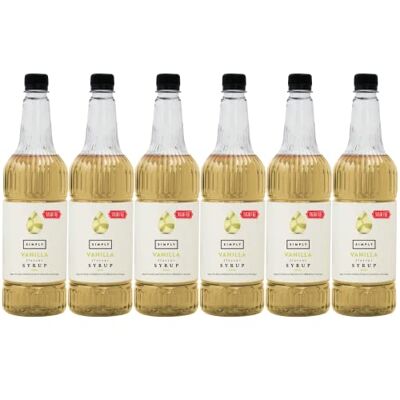 Simply Sugar Free Vanilla Syrup (Pack of 6 x 1 Litre) Vegan & Nut Free Flavoured Syrup for Coffee, Cocktails & Baking Simply Sugar Free Vanilla Syrup (Pack of 6 x 1 Litre) Vegan & Nut Free Flavoured Syrup for Coffee, Cocktails & Baking