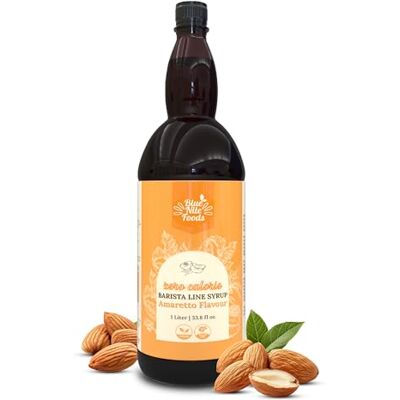 Blue Nile Foods Barista Amaretto Coffee Syrup, Sugar Free Syrup, Keto Friendly Coffee Gift, Calorie/Sugar Free Coffee Syrups for Coffee Drinks (Hot/Iced), 1L Blue Nile Foods Barista Amaretto Coffee Syrup, Sugar Free Syrup, Keto Friendly Coffee Gift, Calorie/Sugar Free Coffee Syrups for Coffee Drinks (Hot/Iced), 1L