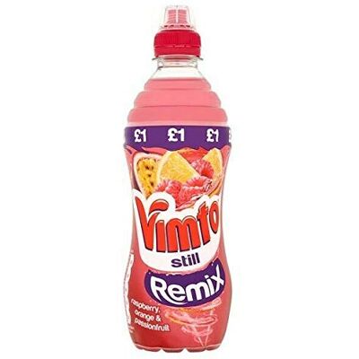 Vimto Remix Raspberry, Orange & Passionfruit Still Soft Drink Multipack (12 x 500ml) BBE: 31/08/2020 Vimto Remix Raspberry, Orange & Passionfruit Still Soft Drink Multipack (12 x 500ml) BBE: 31/08/2020