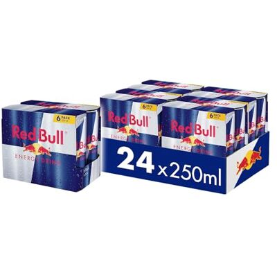Red Bull Energy Drink, Pack of 4 x 6 Cans, Disposable (24 x 250 ml) Red Bull Energy Drink, Pack of 4 x 6 Cans, Disposable (24 x 250 ml)