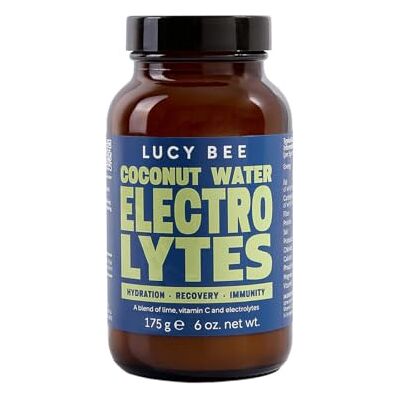 Lucy Bee Hydrating Electrolytes with Organic Coconut Water, Vitamin C & Lime 175g (35 Servings), Electrolyte Powder for Hydration, 300% NRV Vitamin C, No Added Sugar, Vegan Lucy Bee Hydrating Electrolytes with Organic Coconut Water, Vitamin C & Lime 175g (35 Servings), Electrolyte Powder for Hydration, 300% NRV Vitamin C, No Added Sugar, Vegan