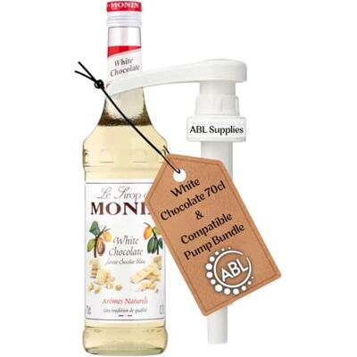ABL Supplies Premium White Chocolate Syrup 700ml White Chocolate Syrup for Coffee Flavouring + compatible Monin Pump ABL Supplies Premium White Chocolate Syrup 700ml White Chocolate Syrup for Coffee Flavouring + compatible Monin Pump