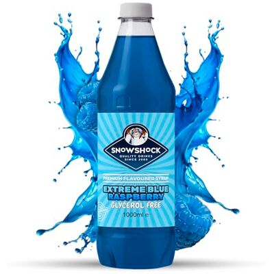 SNOW SHOCK SnowShock Slush Syrup 1L Blue Raspberry Glycerol Free Slushy Concentrate Dilute for Ice Slushie Machine Makes 20 Drinks Refreshing Frozen Drink Mix for Kids Parties, Cafes, Events Vegan SNOW SHOCK SnowShock Slush Syrup 1L Blue Raspberry Glycerol Free Slushy Concentrate Dilute for Ice Slushie Machine Makes 20 Drinks Refreshing Frozen Drink Mix for Kids Parties, Cafes, Events Vegan