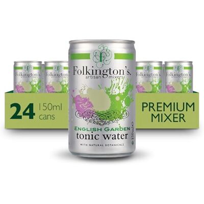 Folkington's Tonic Water, English Garden, 24 Cans, Mix with Gin Botanicals, Artisan Botanical Mixer, Fridge Pack 3 x 8 x 150ml (24 Cans Total) Folkington's Tonic Water, English Garden, 24 Cans, Mix with Gin Botanicals, Artisan Botanical Mixer, Fridge Pack 3 x 8 x 150ml (24 Cans Total)
