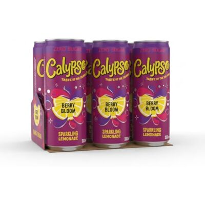 Calypso Sparkling Lemonade 330ml Cans – Zero Sugar, Refreshing Carbonated Lemon Drink, Light & Crisp Flavour (Pack of 6, Berry Bloom) Calypso Sparkling Lemonade 330ml Cans – Zero Sugar, Refreshing Carbonated Lemon Drink, Light & Crisp Flavour (Pack of 6, Berry Bloom)