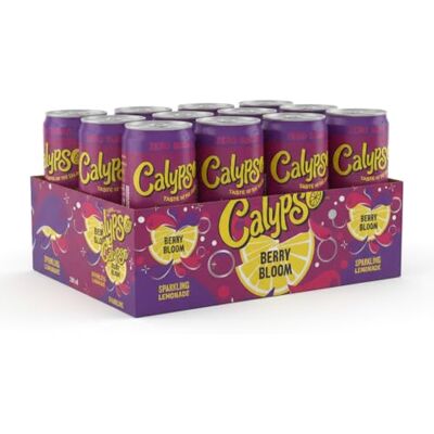 Calypso Sparkling Lemonade 330ml Cans – Zero Sugar, Refreshing Carbonated Lemon Drink, Light & Crisp Flavour (Pack of 12, Berry Bloom) Calypso Sparkling Lemonade 330ml Cans – Zero Sugar, Refreshing Carbonated Lemon Drink, Light & Crisp Flavour (Pack of 12, Berry Bloom)