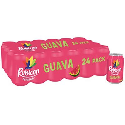 Rubicon Guava Sparkling Fruit Soft Drink, 24 Pack, 330ml Cans Rubicon Guava Sparkling Fruit Soft Drink, 24 Pack, 330ml Cans