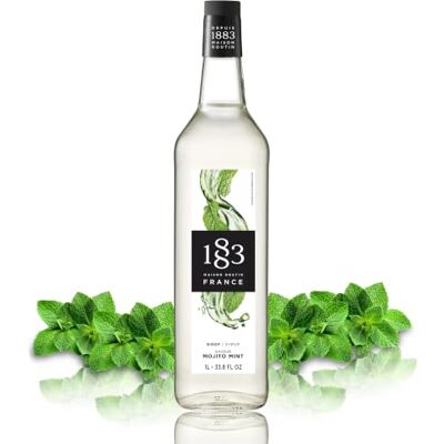 1883 MAISON ROUTIN Premium Mojito Mint Syrup Refreshing Herbal Flavour for Cocktails, Lemonades and Mocktails Vegan-Friendly, No Preservatives 1L PET Bottle 1883 MAISON ROUTIN Premium Mojito Mint Syrup Refreshing Herbal Flavour for Cocktails, Lemonades and Mocktails Vegan-Friendly, No Preservatives 1L PET Bottle