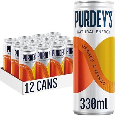 Purdey's Natural Energy Orange & Mango 330ml Can (Pack of 12) Purdey's Natural Energy Orange & Mango 330ml Can (Pack of 12)