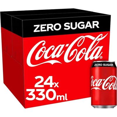Coke Zero Fizzy Drinks 24 x 330ml Cans Coke Zero Fizzy Drinks 24 x 330ml Cans