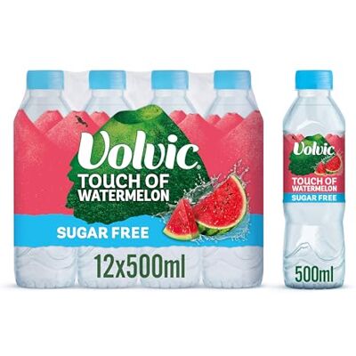 Volvic Touch of Fruit Watermelon Sugar Free Still Flavoured Water Multipack 12x500ml Volvic Touch of Fruit Watermelon Sugar Free Still Flavoured Water Multipack 12x500ml