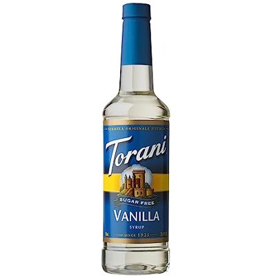 Torani Sugar Free Coffee Syrup, Vanilla Flavour, 750ml Zero Calorie Drink Syrup, No Added Sugar, Barista Style for Coffee, Lattes and Iced Drinks, Vegan Friendly Torani Sugar Free Coffee Syrup, Vanilla Flavour, 750ml Zero Calorie Drink Syrup, No Added Sugar, Barista Style for Coffee, Lattes and Iced Drinks, Vegan Friendly