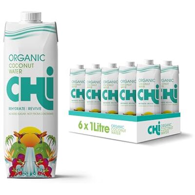CHI REHYDRATE/ REVIVE CHI ORGANIC 100% Pure Coconut Water I 1 litre (Pack of 6) I Fat, Gluten and Dairy free Vegan I Rehydrate and Revive! CHI REHYDRATE/ REVIVE CHI ORGANIC 100% Pure Coconut Water I 1 litre (Pack of 6) I Fat, Gluten and Dairy free Vegan I Rehydrate and Revive!