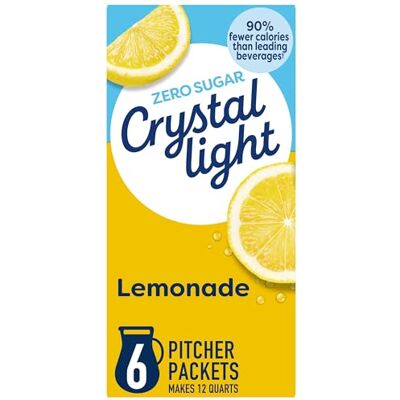 Crystal Light Lemonade Drink Mix Makes 12 Quarts 90g for Flavorful Hydration and Shareable Refreshment Zero Sugar, Low Calorie Gluten Free Crystal Light Lemonade Drink Mix Makes 12 Quarts 90g for Flavorful Hydration and Shareable Refreshment Zero Sugar, Low Calorie Gluten Free
