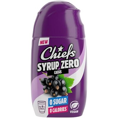 Chiefs Syrup, Zero Calorie Syrup with Real Fruit Extracts, Cassis, 65ml More than 8l Softdrink Zero Added Sugars Chiefs Syrup, Zero Calorie Syrup with Real Fruit Extracts, Cassis, 65ml More than 8l Softdrink Zero Added Sugars