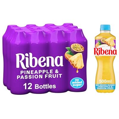 Ribena Pineapple and Passion Fruit Juice Drink No Added Sugar 500ml Multipack of 12 Real Fruit Rich in Vitamin C No Artificial Colours or Flavours Tropical Refreshment Ready To Drink Ribena Pineapple and Passion Fruit Juice Drink No Added Sugar 500ml Multipack of 12 Real Fruit Rich in Vitamin C No Artificial Colours or Flavours Tropical Refreshment Ready To Drink