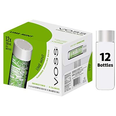 Voss UK Water, Flavoured Sparkling Water, Lime Mint, Zero Calories, No Sugar, Natural, PET Water Bottles, Bulk Pack of 12 x 330 ml Voss UK Water, Flavoured Sparkling Water, Lime Mint, Zero Calories, No Sugar, Natural, PET Water Bottles, Bulk Pack of 12 x 330 ml