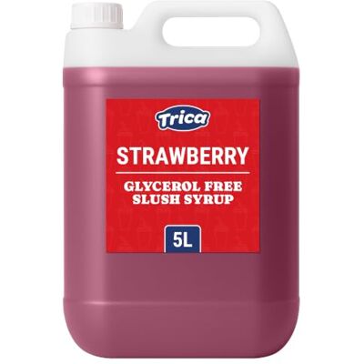 TRICA Glycerol Free Strawberry Syrup 5L Concentrated Drink Mix for Slush Machines, Strawberry Snow Cone Syrup, 6:1 Dilution Ratio, Frozen Beverage Concentrate, 5 Litres TRICA Glycerol Free Strawberry Syrup 5L Concentrated Drink Mix for Slush Machines, Strawberry Snow Cone Syrup, 6:1 Dilution Ratio, Frozen Beverage Concentrate, 5 Litres