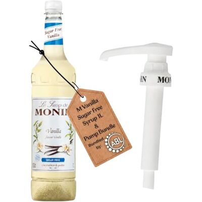 ABL Supplies Premium Sugar Free Vanilla Syrup 1L for Coffee and Cocktails Sugar Free Vanilla Coffee Syrup with Monin Compatible Pump ABL Supplies Premium Sugar Free Vanilla Syrup 1L for Coffee and Cocktails Sugar Free Vanilla Coffee Syrup with Monin Compatible Pump