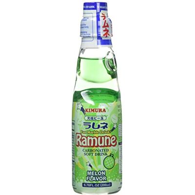 Kimura Melon Flavour Ramune Soft Drink 200 ml Kimura Melon Flavour Ramune Soft Drink 200 ml