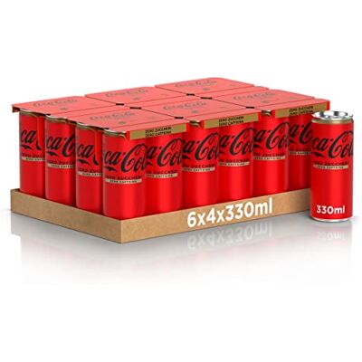 Coca-Cola Zero Sugars Zero Caffeine 24 x 330ml Cans, All Taste Calorie Free and Caffeine Free, 100% Recyclable Can, Analcolic Drink with Sweeteners Coca-Cola Zero Sugars Zero Caffeine 24 x 330ml Cans, All Taste Calorie Free and Caffeine Free, 100% Recyclable Can, Analcolic Drink with Sweeteners