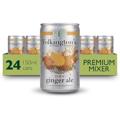Folkington's Dry Ginger Ale, 24 Pack, Artisan Mixer with Natural Botanics, 3 x 8 Pack of 150 ml (24 Cans Total) Folkington's Dry Ginger Ale, 24 Pack, Artisan Mixer with Natural Botanics, 3 x 8 Pack of 150 ml (24 Cans Total)