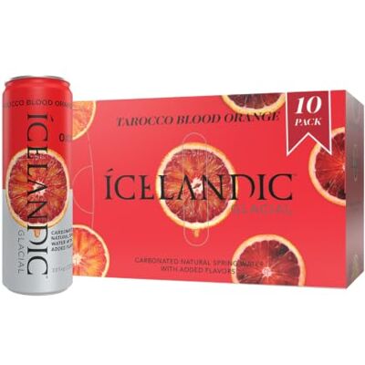 Icelandic Glacial Sparkling Water, Tarocco Blood Orange, 330 ml Cans, 10 Count Sparkling Water Cans Icelandic Glacial Sparkling Water, Tarocco Blood Orange, 330 ml Cans, 10 Count Sparkling Water Cans