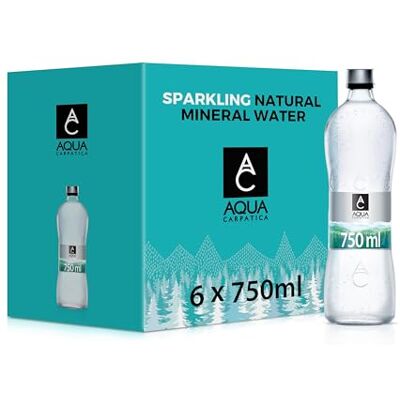 Aqua Carpatica Naturally Sparkling Mineral Water 750ml Glass (Pack of 6) Naturally Nitrate Free Naturally Carbonated from Source, Natural Electrolytes & Bicarbonates, Rich in Calcium & Magnesium, Supports Digestion Aqua Carpatica Naturally Sparkling Mineral Water 750ml Glass (Pack of 6) Naturally Nitrate Free Naturally Carbonated from Source, Natural Electrolytes & Bicarbonates, Rich in Calcium & Magnesium, Supports Digestion