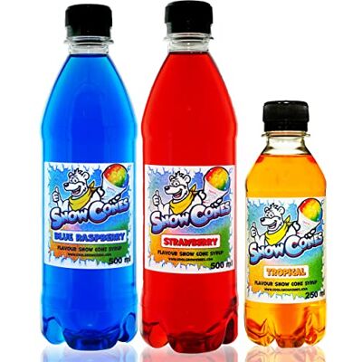 Sno-Tubz Blue Raspberry & Strawberry Syrup Pack with FREE Tropical Compatible with ALL Slush Puppie Slushie Slushy & Snow Cone Machines Sno-Tubz Blue Raspberry & Strawberry Syrup Pack with FREE Tropical Compatible with ALL Slush Puppie Slushie Slushy & Snow Cone Machines