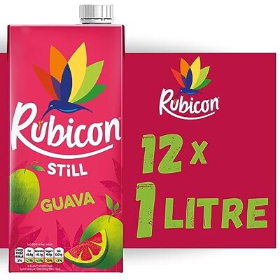 Rubicon Still Guava Fruit Juice Drink, 1L Carton Exotic, smooth soft drink crafted from sweet pink guava puree. Rubicon Still Guava Fruit Juice Drink, 1L Carton Exotic, smooth soft drink crafted from sweet pink guava puree.