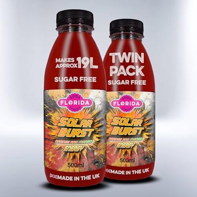 Florida Soda Syrups Florida Soda Energy Syrup Compatible with SodaStream 330ml, 500 ml & 1000ml Lemon Vortex Energy Concentrates, Flavourings For Fizzy Drinks (2 x 500ml, Solar Burst Sugar Free) Florida Soda Syrups Florida Soda Energy Syrup Compatible with SodaStream 330ml, 500 ml & 1000ml Lemon Vortex Energy Concentrates, Flavourings For Fizzy Drinks (2 x 500ml, Solar Burst Sugar Free)