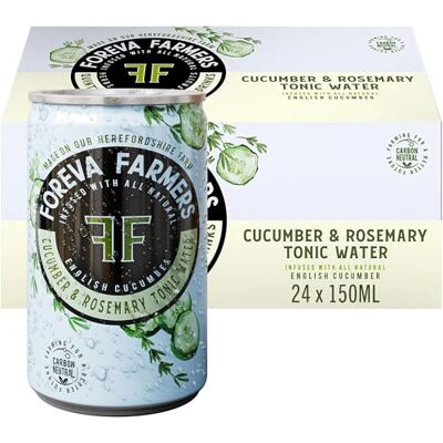 foreva farmers Cucumber and Rosemary Tonic Water for Gin (Pack of 24 Cans) Sustainably Curated, Low-Calorie Gin and Tonic Mixer 150ml Cans foreva farmers Cucumber and Rosemary Tonic Water for Gin (Pack of 24 Cans) Sustainably Curated, Low-Calorie Gin and Tonic Mixer 150ml Cans