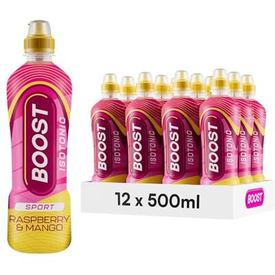 Boost Sports Drinks Raspberry & Mango 12 Isotonic Drink with Vitamin B12 and B6 Electrolyte Drink Maximum Hydration Drinks Low Calorie Vegan Adult Soft Drinks Multipacks 12x500ml Boost Sports Drinks Raspberry & Mango 12 Isotonic Drink with Vitamin B12 and B6 Electrolyte Drink Maximum Hydration Drinks Low Calorie Vegan Adult Soft Drinks Multipacks 12x500ml