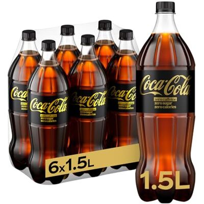 Coca-Cola Zero Caffeine Free 6 x 1.5 Litre Bottle, 100% Recyclable PET Bottle, Analcoholic Drink Coca-Cola Zero Caffeine Free 6 x 1.5 Litre Bottle, 100% Recyclable PET Bottle, Analcoholic Drink