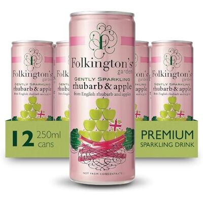 Folkington's Rhubarb and Apple Pressé, Sparkling Soft Drink, 12x250ml Folkington's Rhubarb and Apple Pressé, Sparkling Soft Drink, 12x250ml