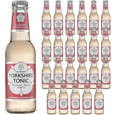 Raisthorpe Manor Strawberry & Pomegranate Tonic Water for Gin Tonic Water w/Sugar, Carbonated Water, Vitamin C , 200ml, 24-Pk Best Before date March 2026 Raisthorpe Manor Strawberry & Pomegranate Tonic Water for Gin Tonic Water w/Sugar, Carbonated Water, Vitamin C , 200ml, 24-Pk Best Before date March 2026